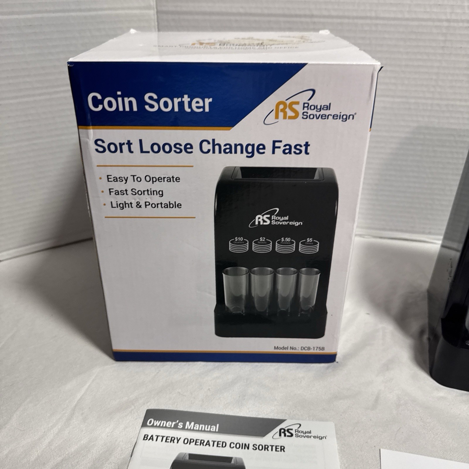 Royal Sovereign Coin Sorter DCB-175B Counter Change Machine Battery Operated