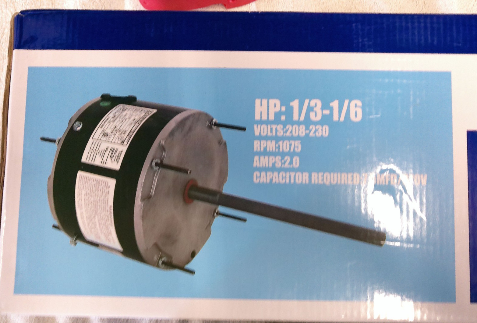 ORM5458 Fan Motor, Replaces A.O. Smith ORM5458 1/3-1/6 HP, 1075 RPM, 208-230V