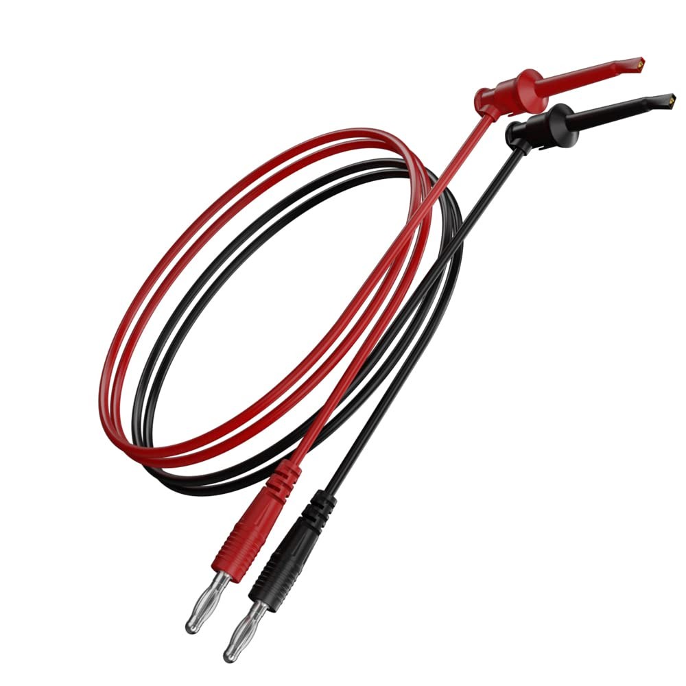 2pcs Banana Plug To Test Hook Clips Test Lead Cable Line Wire 4mm Banana Plug Fo