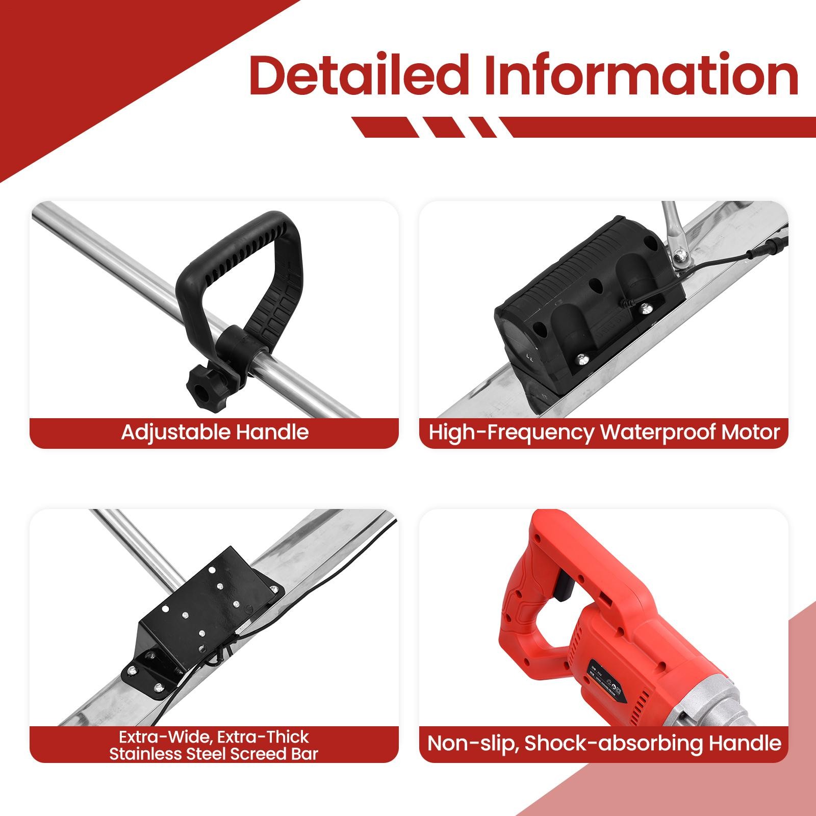 Vibrating Concrete Finishing Tool Screed Concrete Finish Float Stainless Steel