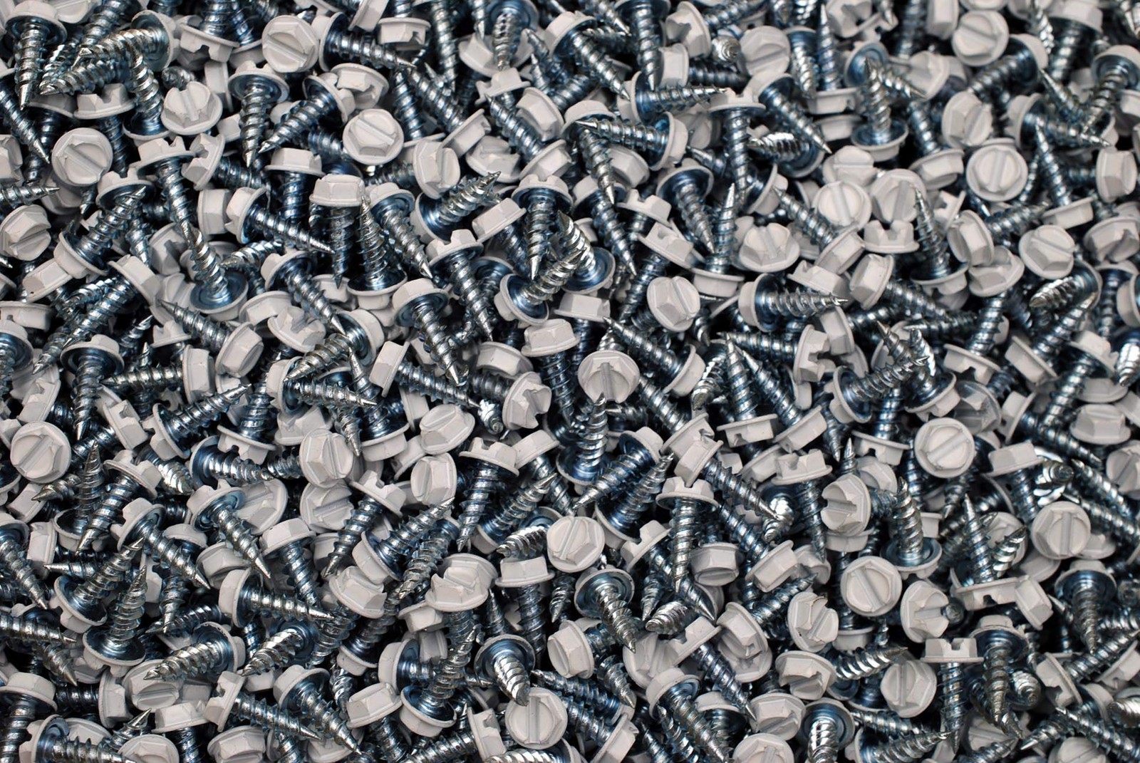 Lexar Industrial 1000 White Painted Zip Screws 8 x 1/2 SelfPiercing Hex Washe…