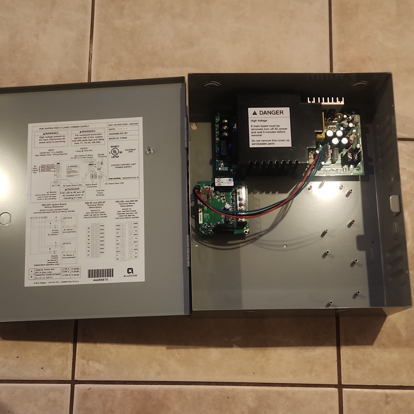 Von Duprin PS914-2RS Enclosed Power Supply 4A 120/240VAC 24VDC/12VDC Gray
