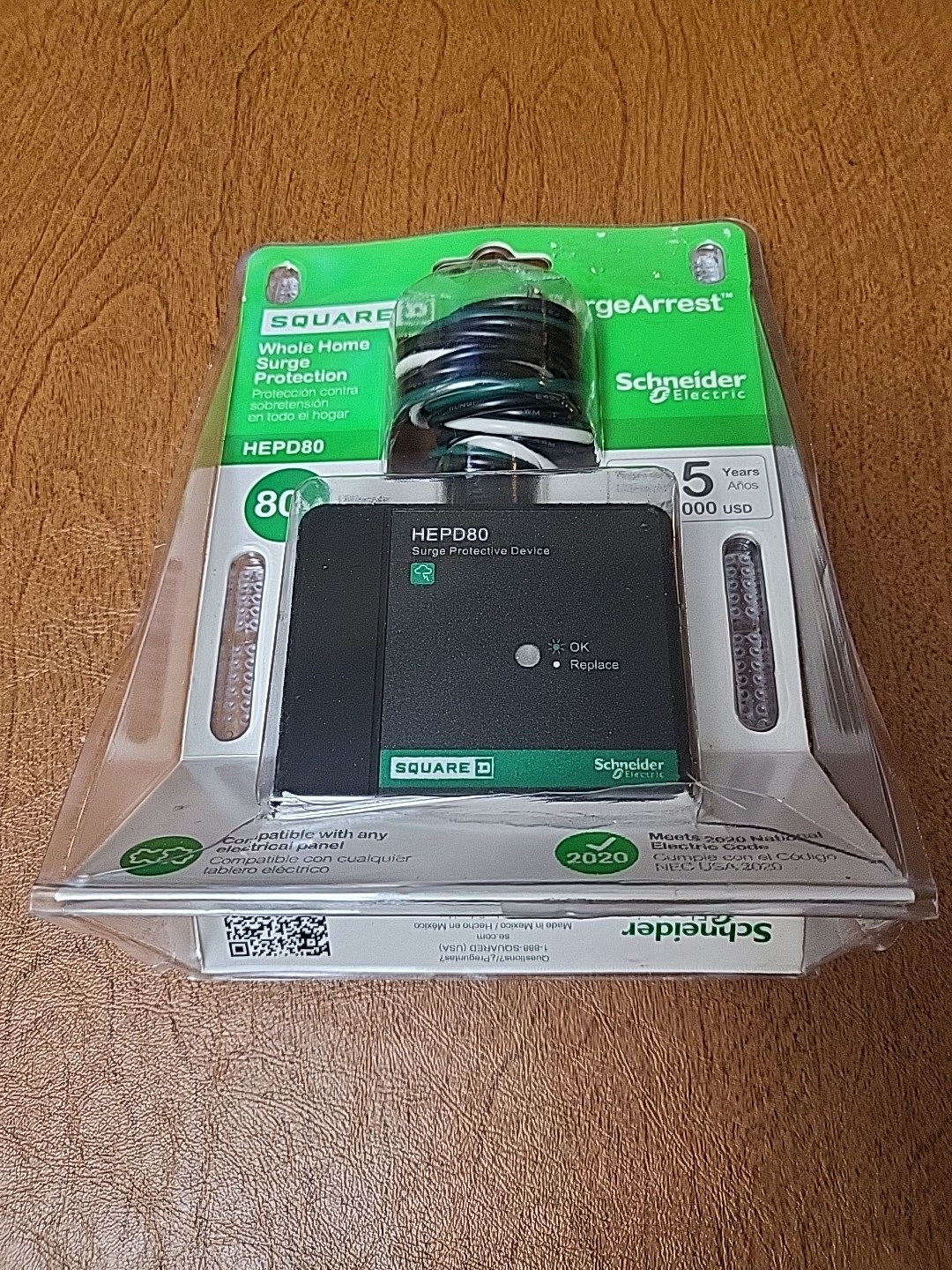 Square D Surge Arrest HEPD80C whole home surge protection 80KA