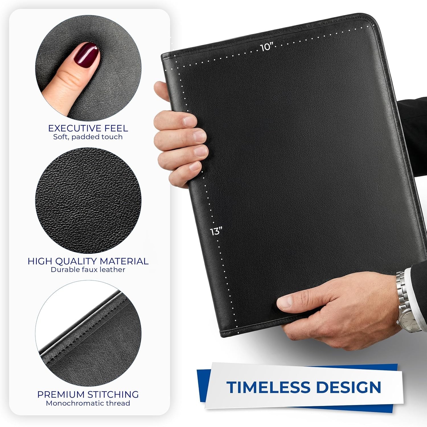Professional Padfolio – Faux Leather Portfolio Folder for Men and Women, Leat…