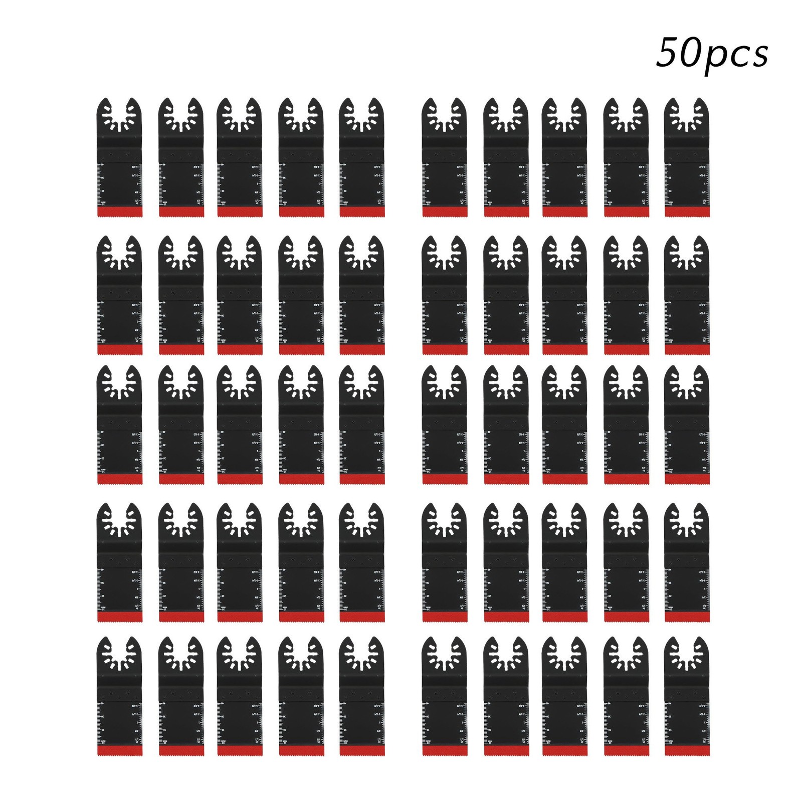 50Pcs Bi-Metal Oscillating Saw Blades 34MM Multi Tool Blades Kit Metal Cutting
