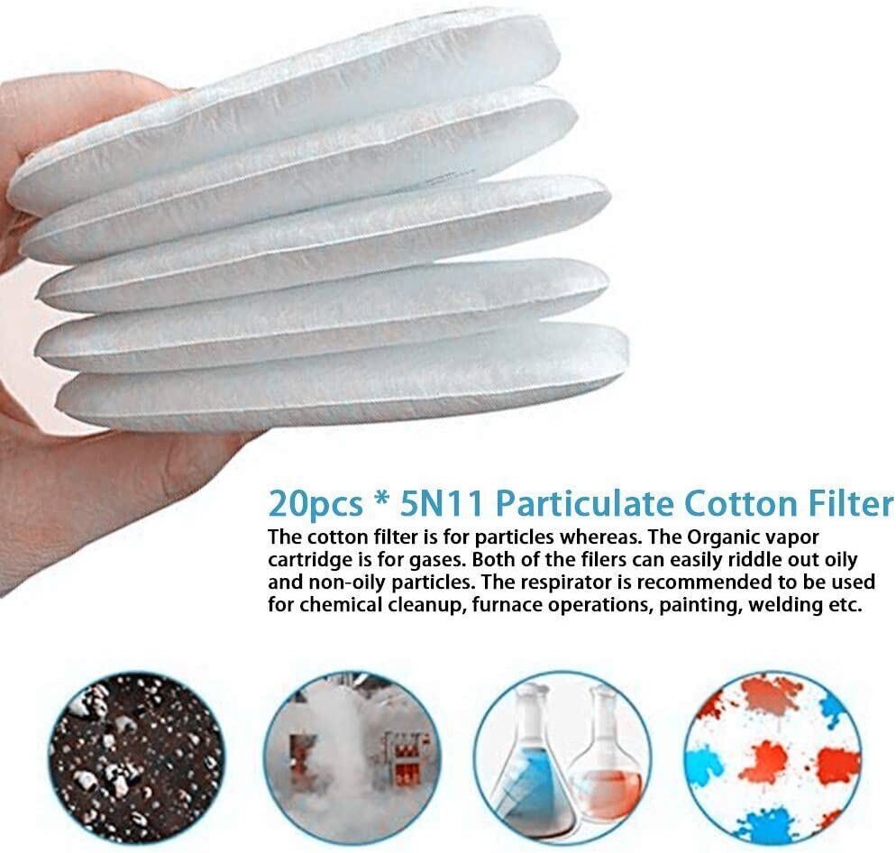 10pcs/set 5N11 Cotton Filter Replacement Filters For 6200 6800 7502 Respirators