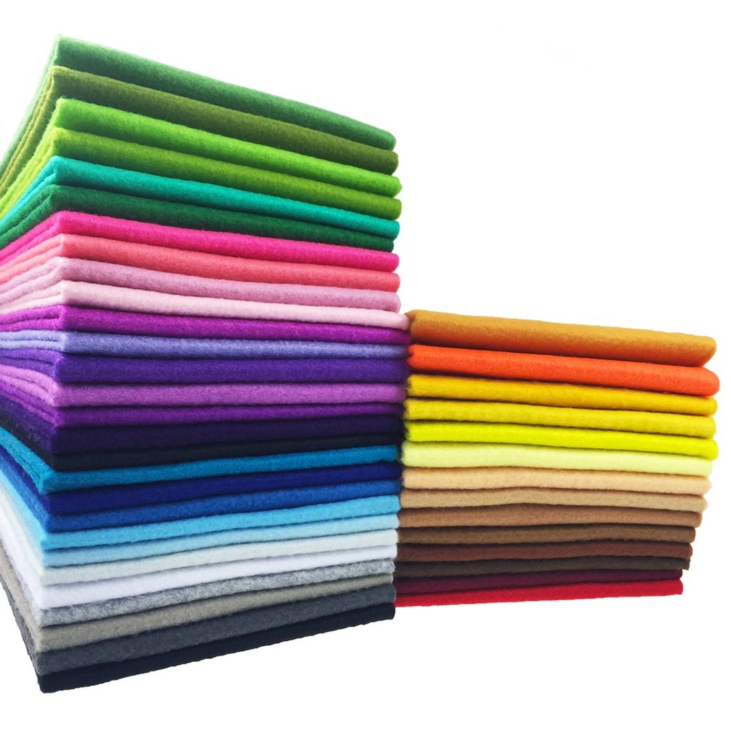 flic-flac 42pcs1.4mm Thick Soft Felt Fabric Sheet Assorted Color Felt Pack DI…
