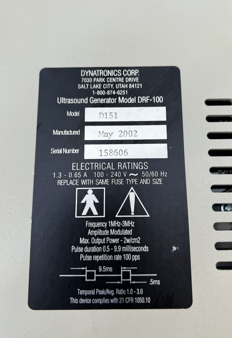 Dynatronics Dynatron 150 Plus Ultrasound Physical Therapy