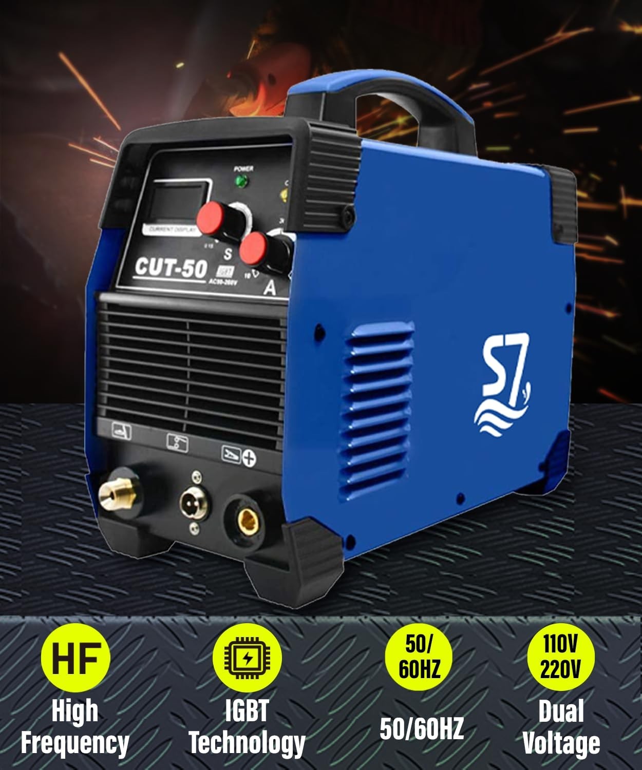 Plasma Cutter,CUT50 55Amp 110V/220V Dual Voltage IGBT Cutting Machine, 50/60Hz