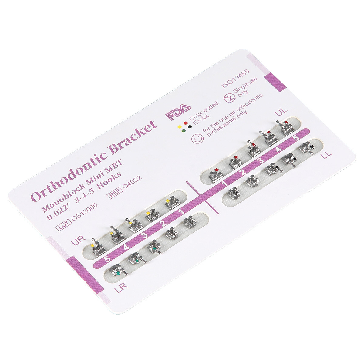 AZDENT Dental MIM Monoblock Orthodontic Brackets Braces Mini Roth/MBT Hooks 345