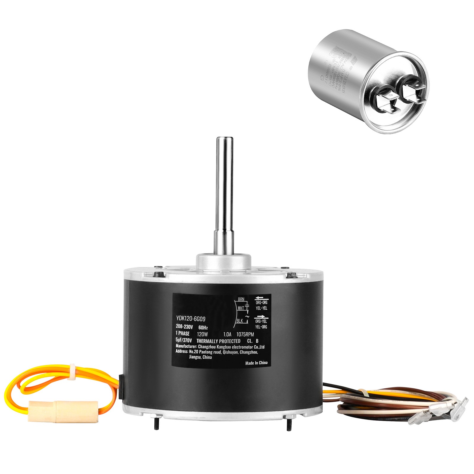 Uimoso Condenser Fan Motor 1/6HP 1075RPM 1.0A 208-230V OGD1016