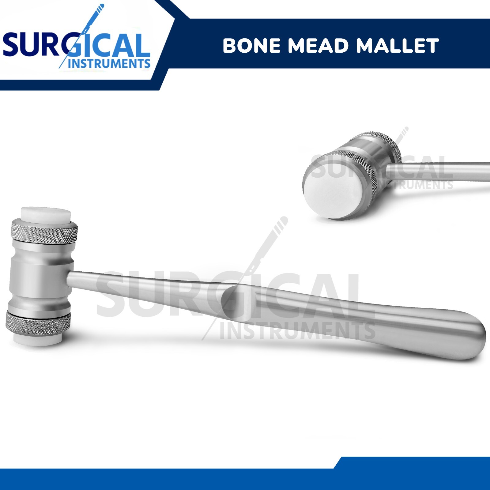 MEAD Mallet 7.5″ Head 8oz With 2 Replaceable Nylon Caps Orthopedic German Grade