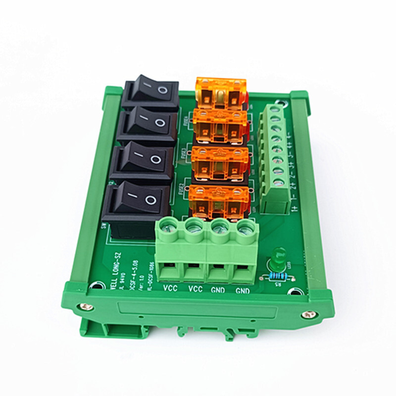 DIN Rail Mount 4 Position Switch Power Distribution Module Fuse Splitter Board