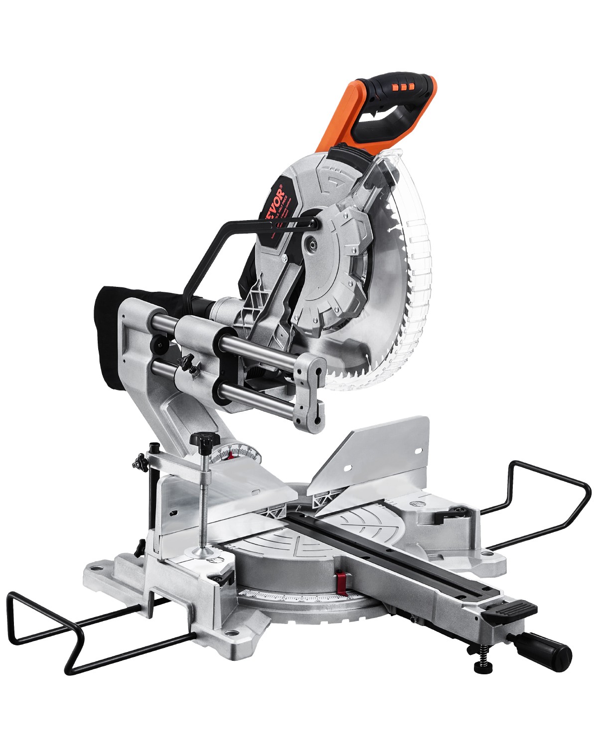 VEVOR Sliding Compound Miter Saw 12-In Blade 15 Amp Motor Corded Bevel 60-Tooth