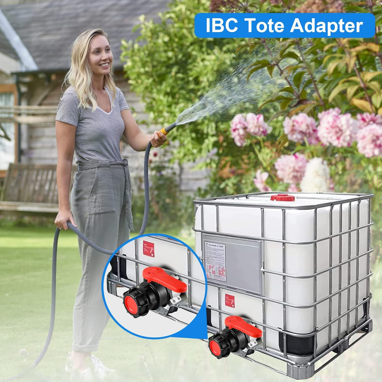 75mm IBC Tote Tank Adapter Ball Valve, 2.95″ Coarse Thread Tote IBC Ball Valve C