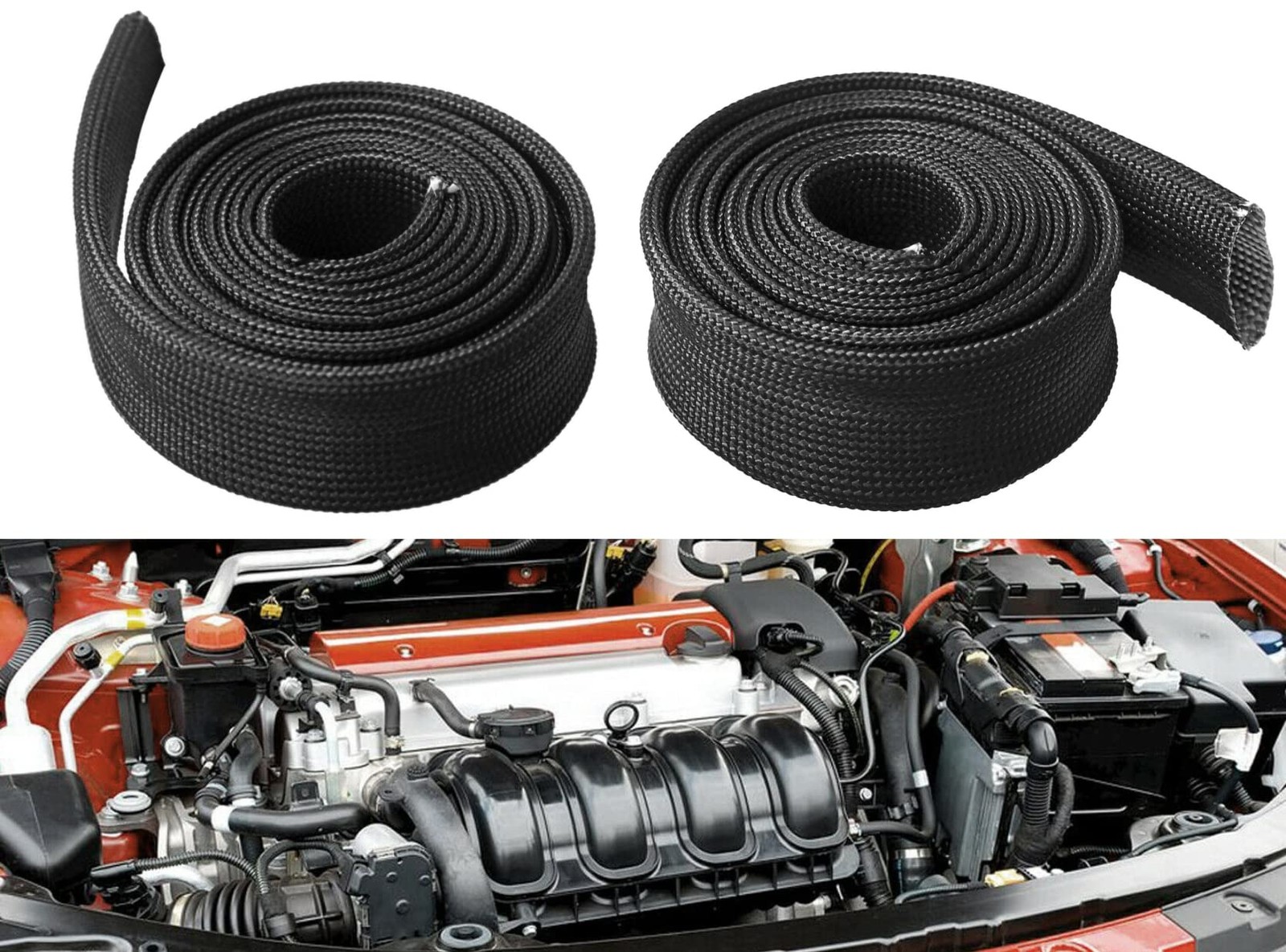 Heat Shield Sleeve for Fuel Line, Spark Plug Wires & Auto Hose – 2500°F