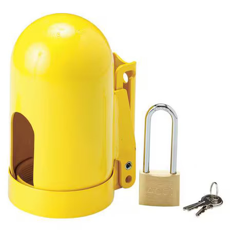 Brady 95137 Locking Cylinder Cap, Fine Thread, Yellow, Steel, 1 Max. No. Of