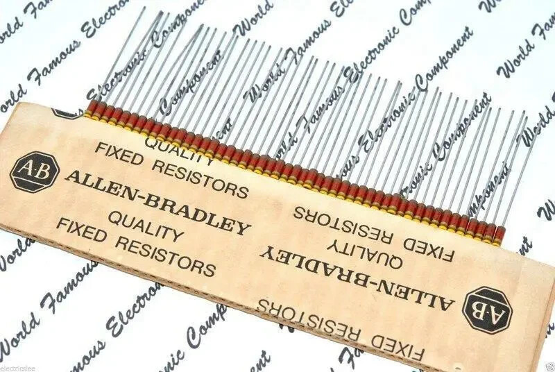 4pcs Allen-Bradley RCR07 1M 5% 1/4W (0.25W) Carbon Composition Resistor, RC07