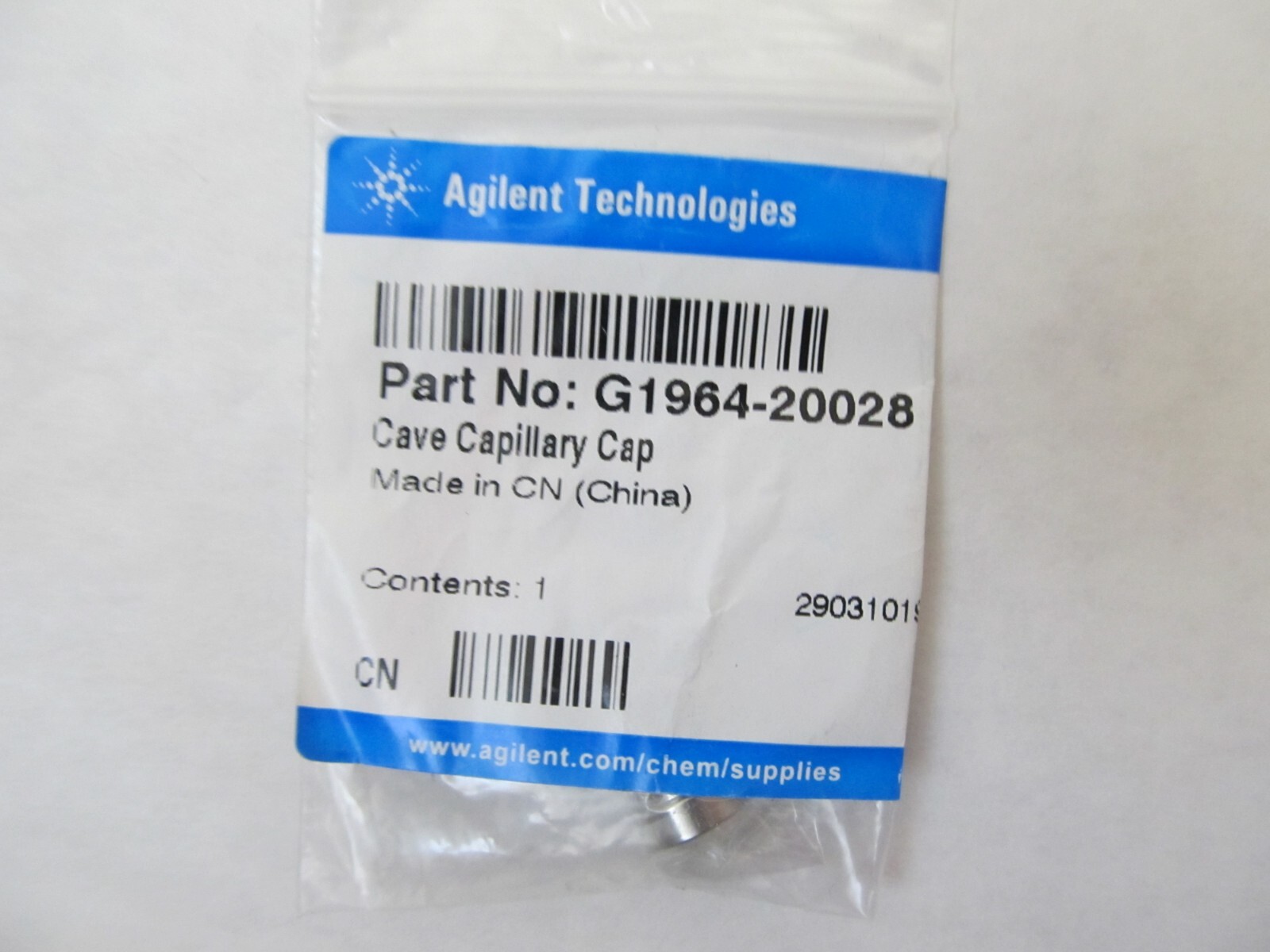 Agilent G1964-20028 Capillary cap, 0.8 mm id, 6495C – FAST SHIPPING