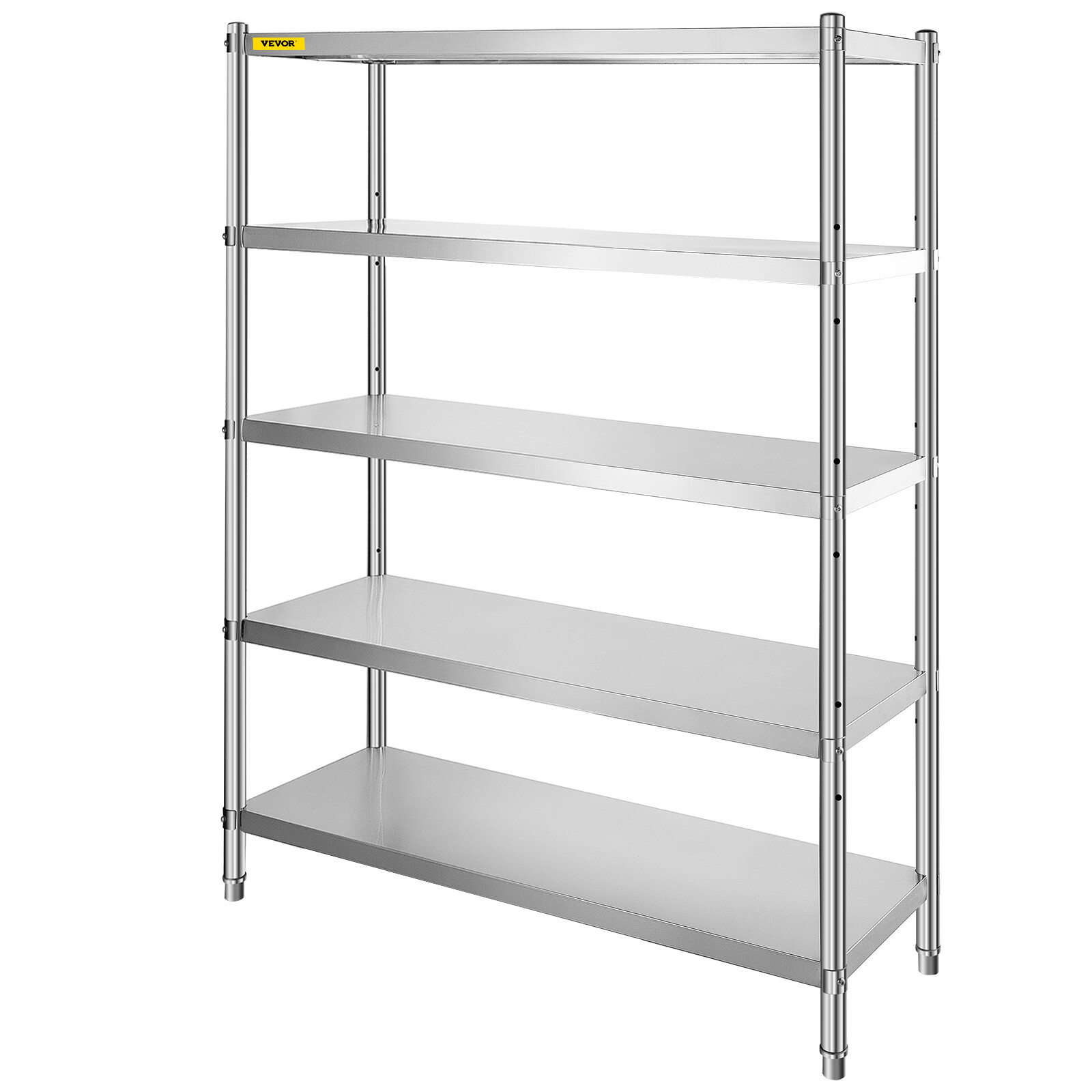 5-Tier Kitchen Shelves Shelf Rack Stainless Steel Shelving Organizer 47.5×18 in