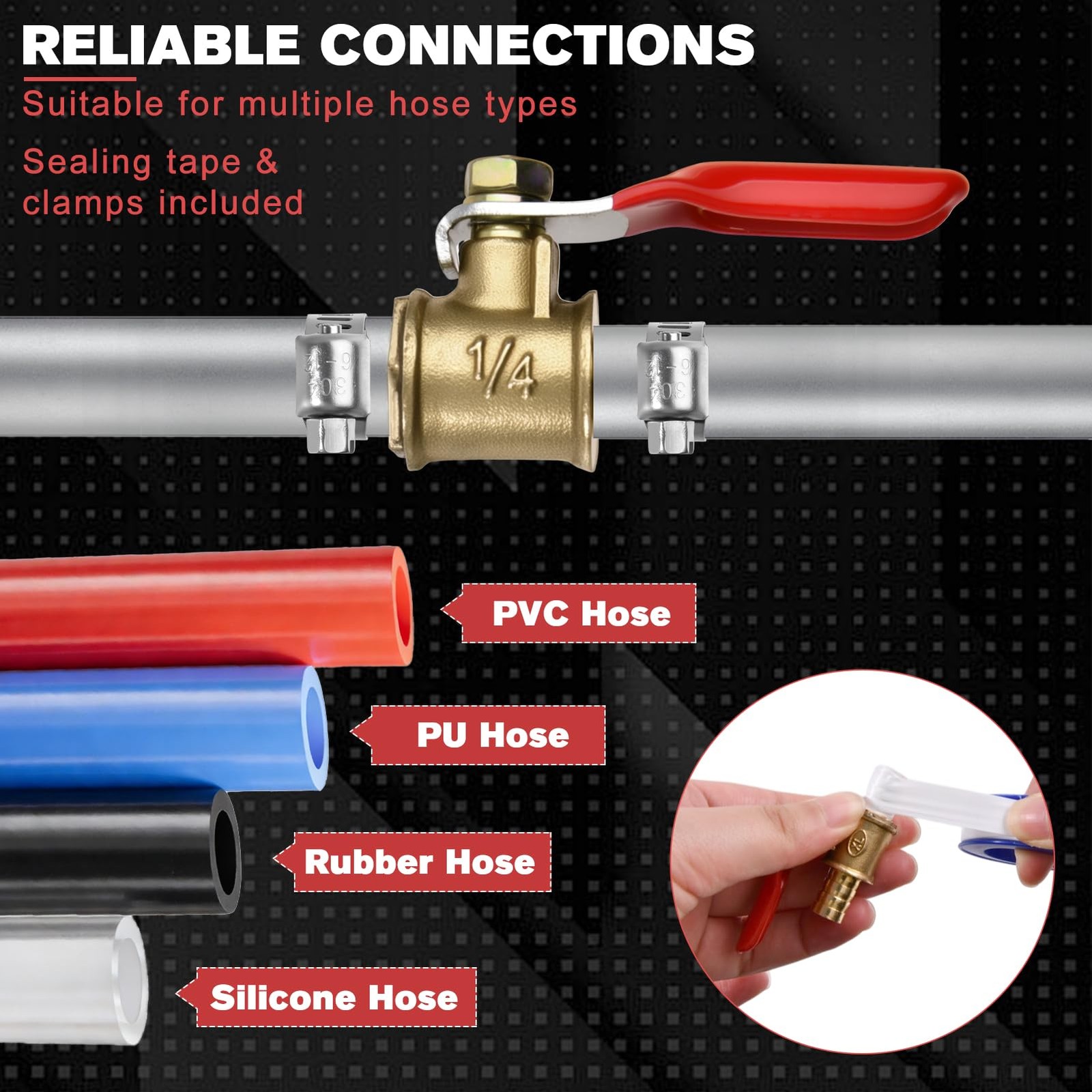 3/8 Inch Brass Mini Shut Off Ball Barb Valve, Hose Barb Valves for Air Water …