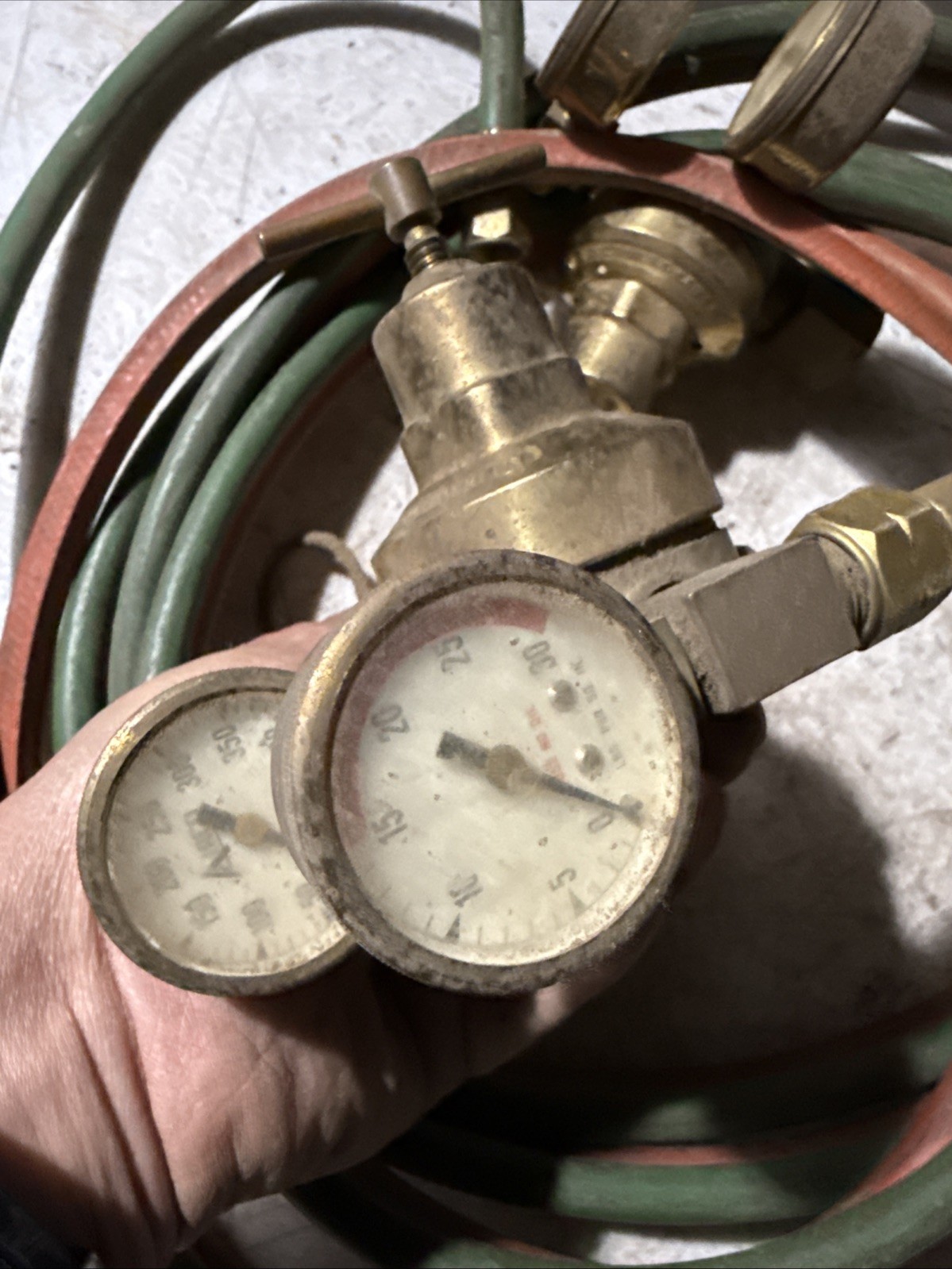 Vintage Airco Regulator Set Oxygen & Acetylene Hoses/Torch