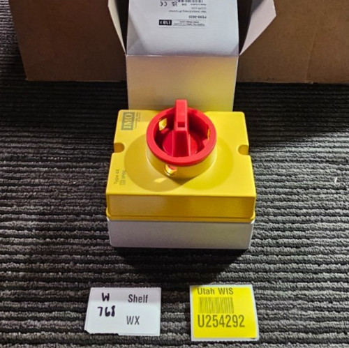 IMO PE69-3020 20A 3 Pole Enclosed Isolator IP66 Plastic Enclosure Red/Yellow