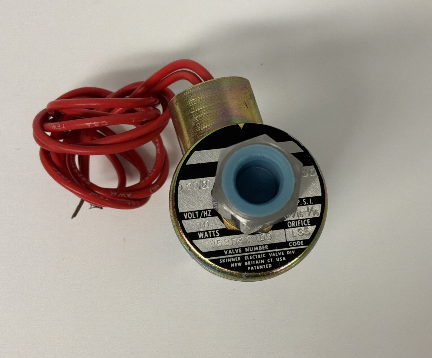 Skinner V53DB2100 Solenoid Valve 120VAC 10W 100 PSI 1/16 Orifice USA