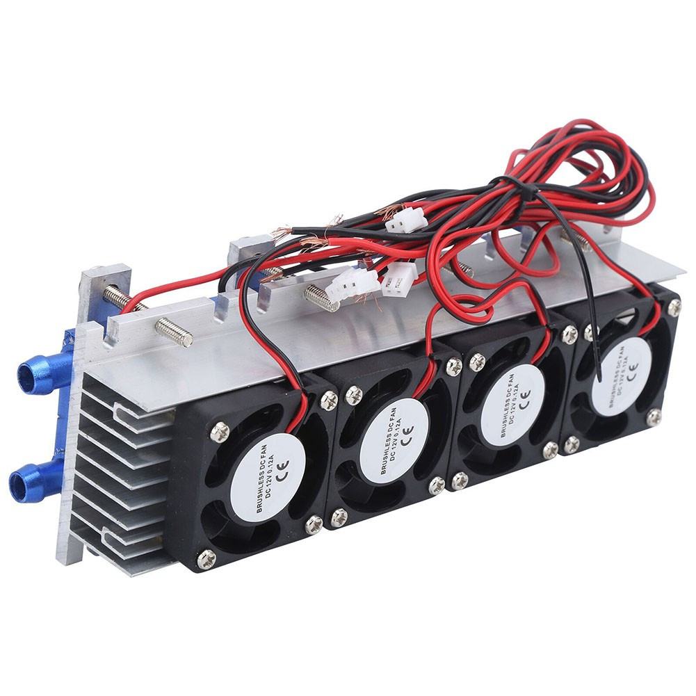 4 Chip Refrigerator Thermoelectric Peltier Cooler Water Cooling Device 12V/288W