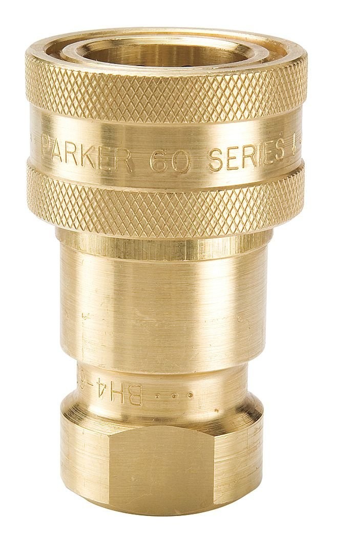 Parker BH1-60 60 Series Brass Quick Coupler 1/8 NPTF ISO 7241-B Hydraulic Poppet
