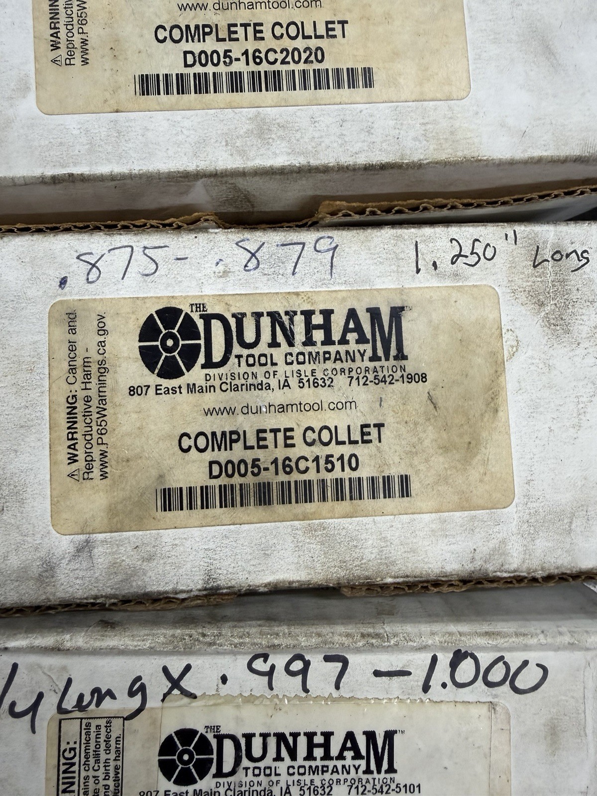 4 DUNHAM 16C INTERNAL EXPANDING COLLETS SEE PHOTOS FOR DETAILS