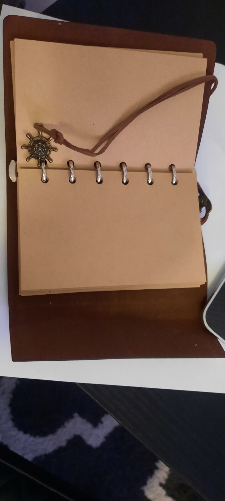 Mental Health, Leather Writing Journal, spiral Refillable Diary