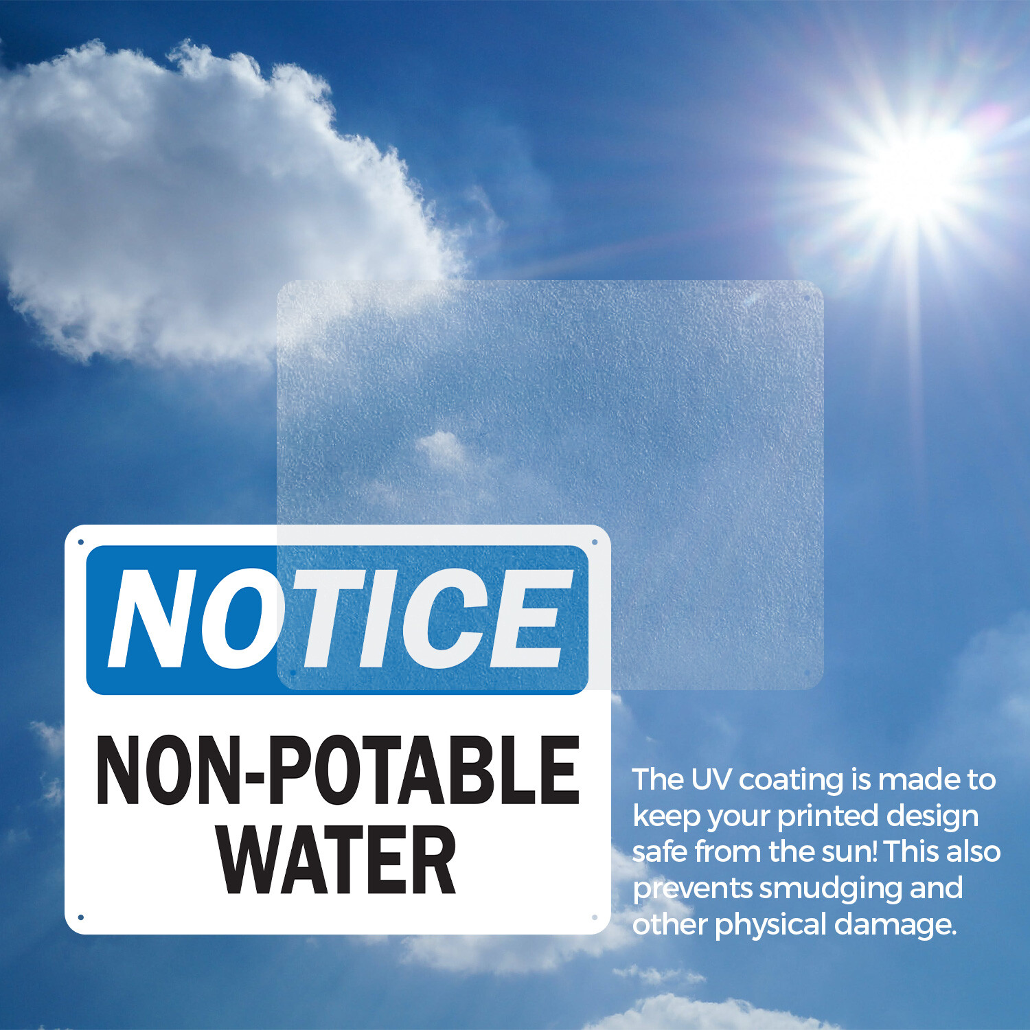 (2 Pack) OSHA Notice Decal – Non-Potable Water OSHA Notice Sign Decal Metal