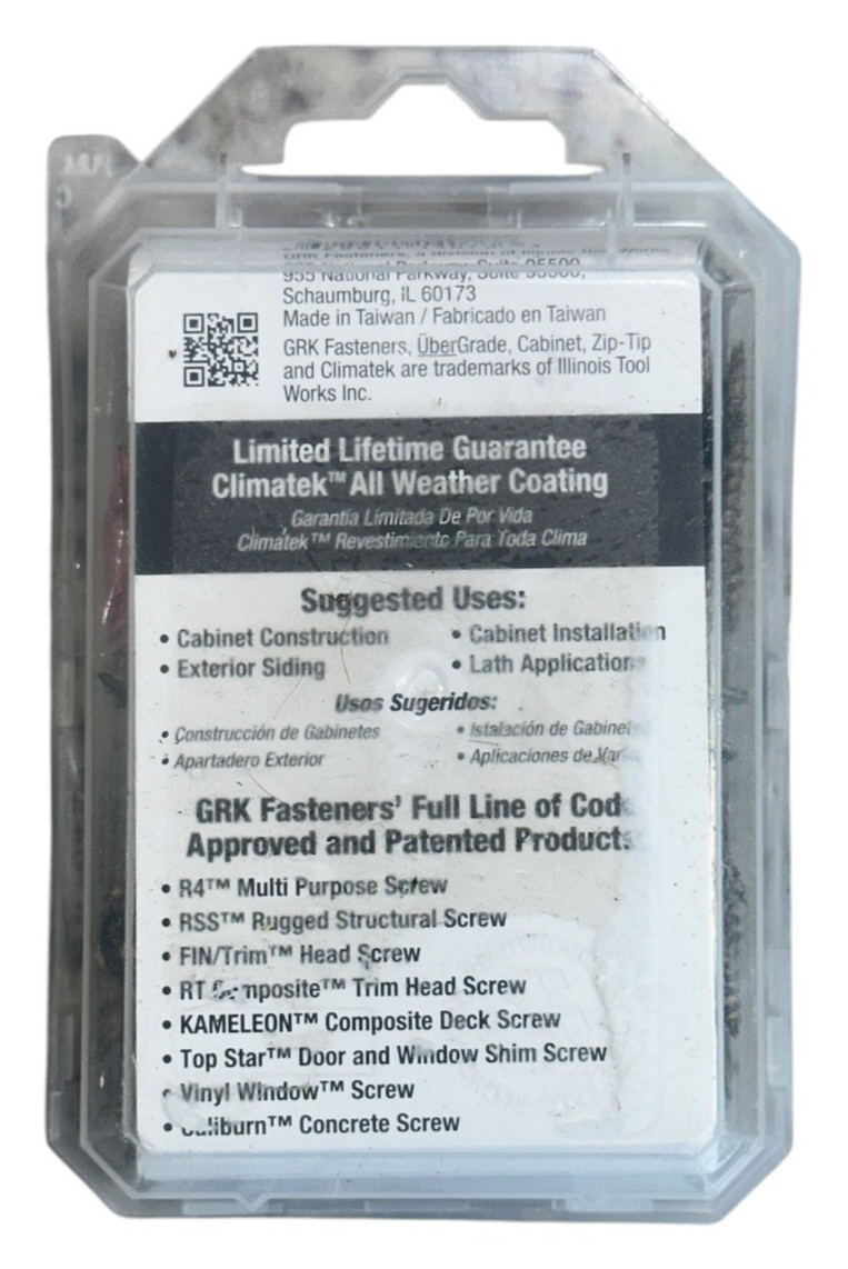 GRK Fasteners 100ct #8 x 1-1/2″ CABINET Washered Screws – #114073