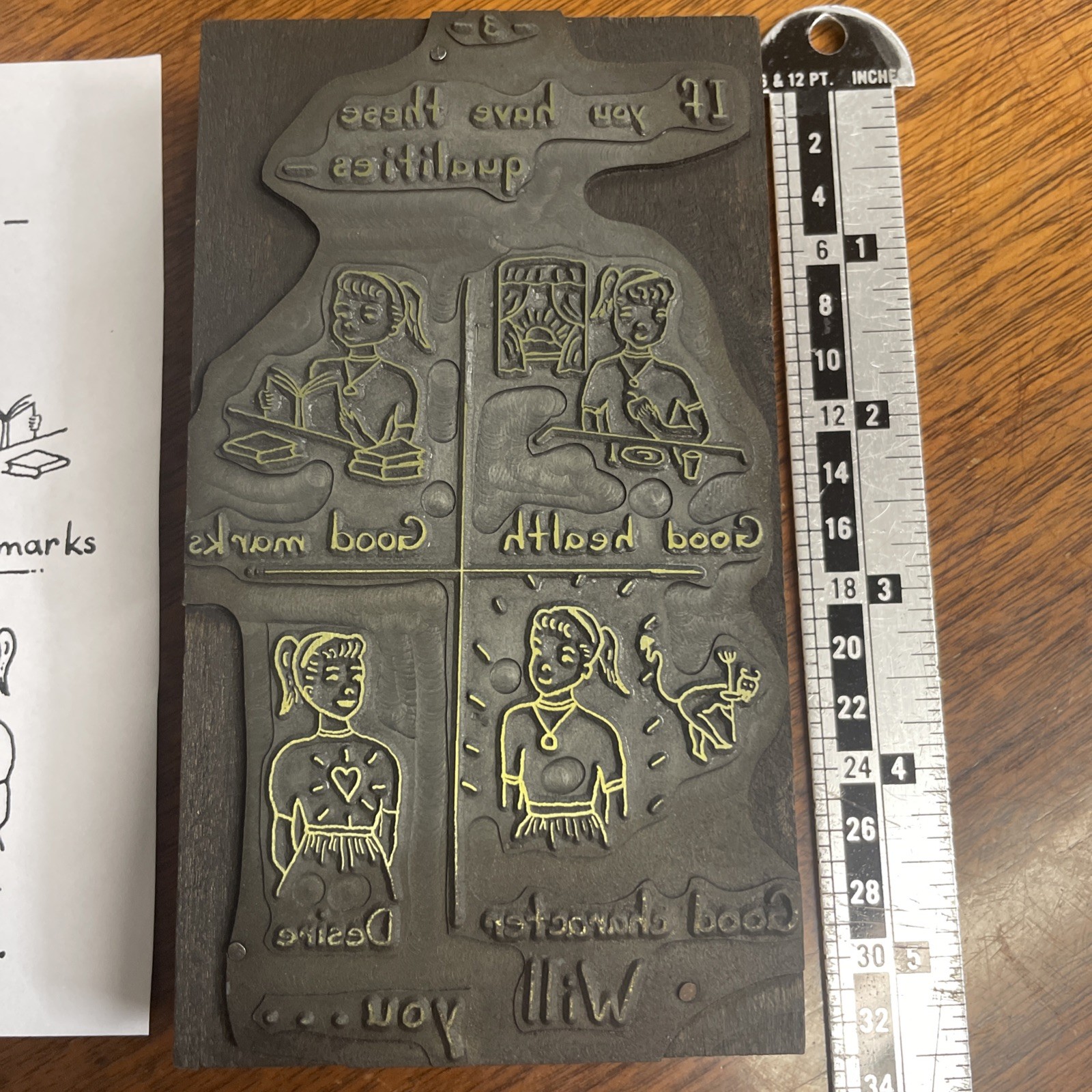 VTG Printing Letterpress Printers Block Cut GOOD QUALITIES