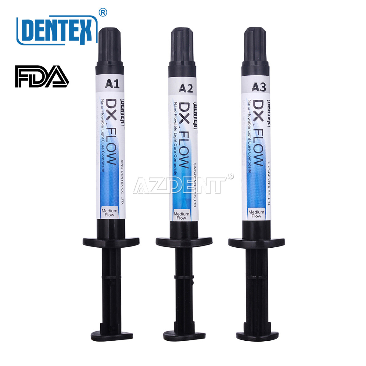 DENTEX Dental Universal/Flowable Light Cure Composite Resin A1 A2 A3 Shade USA