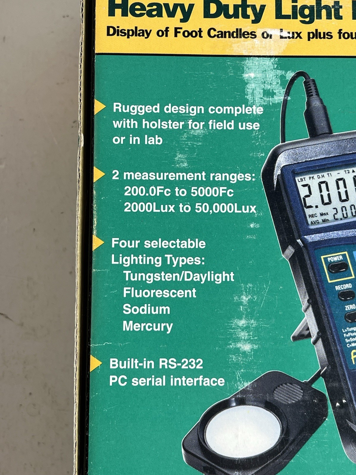 Extech 407026 Foot Candle/Lux Heavy Duty Light Meter