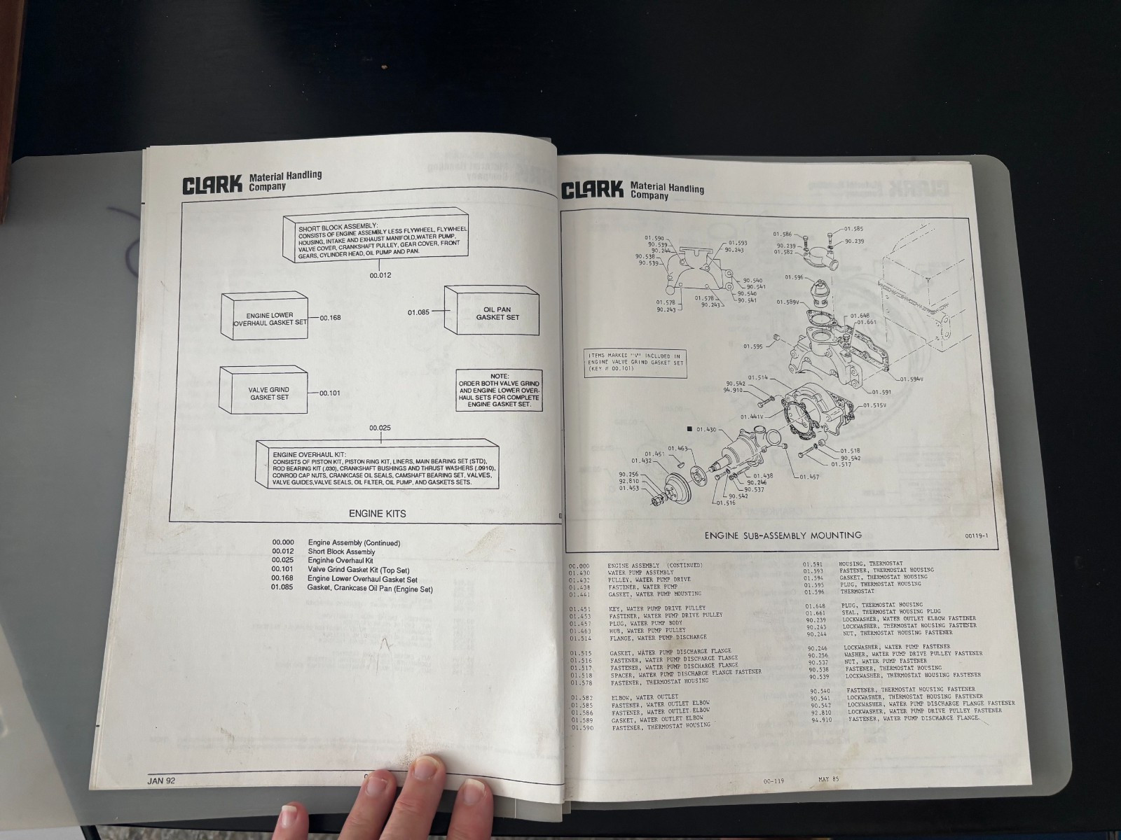 Clark C500 S100 S/N 685-283-9150 Manual # I-103-54