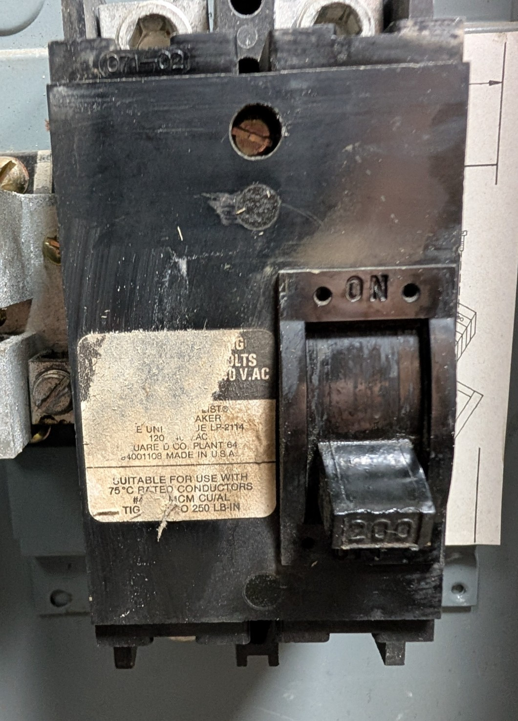 🤪 SQUARE D 200 AMP ENCLOSED CIRCUIT BREAKER 120/240 VAC 2P Q2L2200