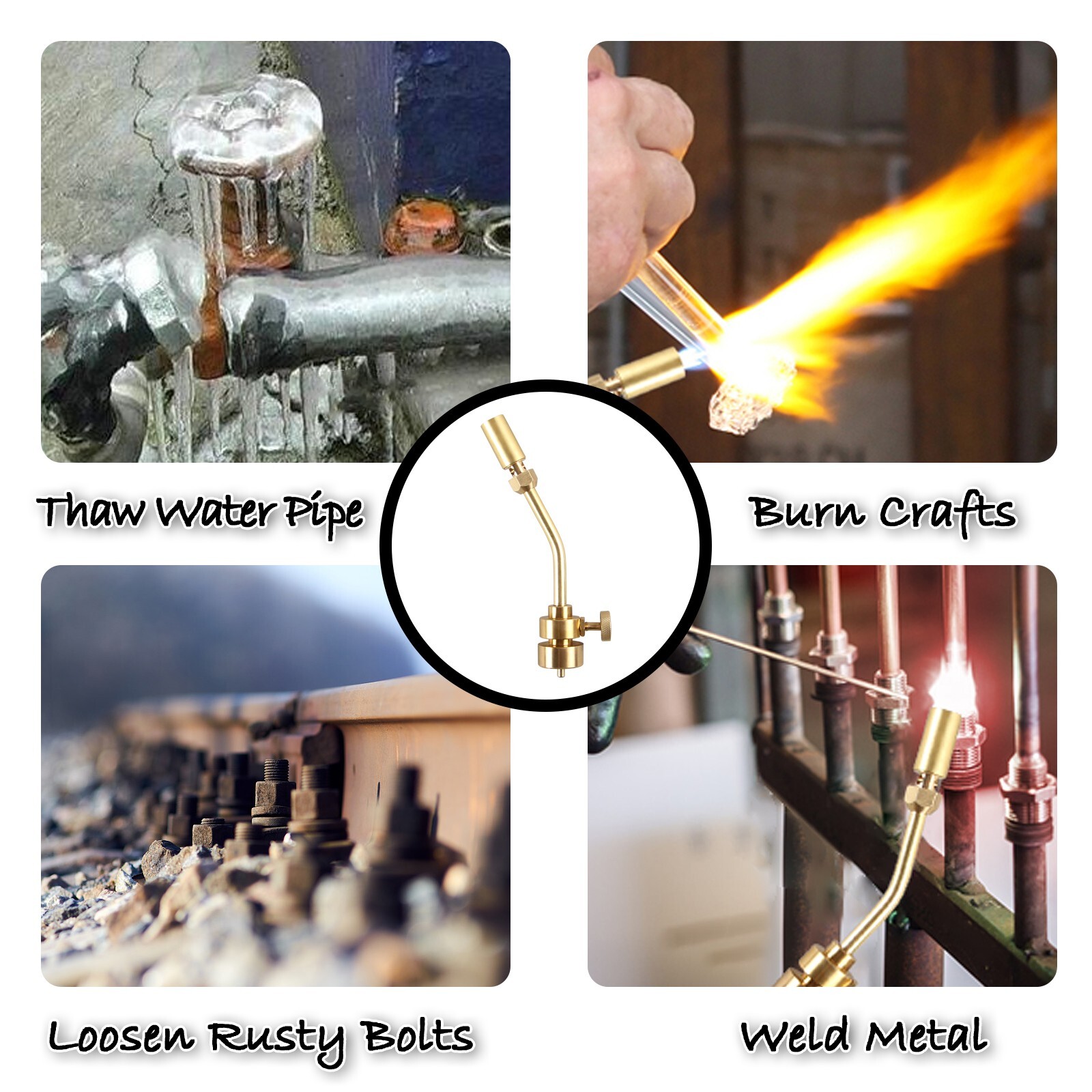 Propane Torch Head Full Metal Brass Propane Gas Welding Torch Soldering