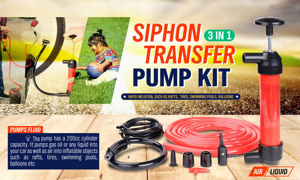 Fluid Extractor Pump Hand Manual Suction Car Oil Fuel Transmission Transfer-Tool