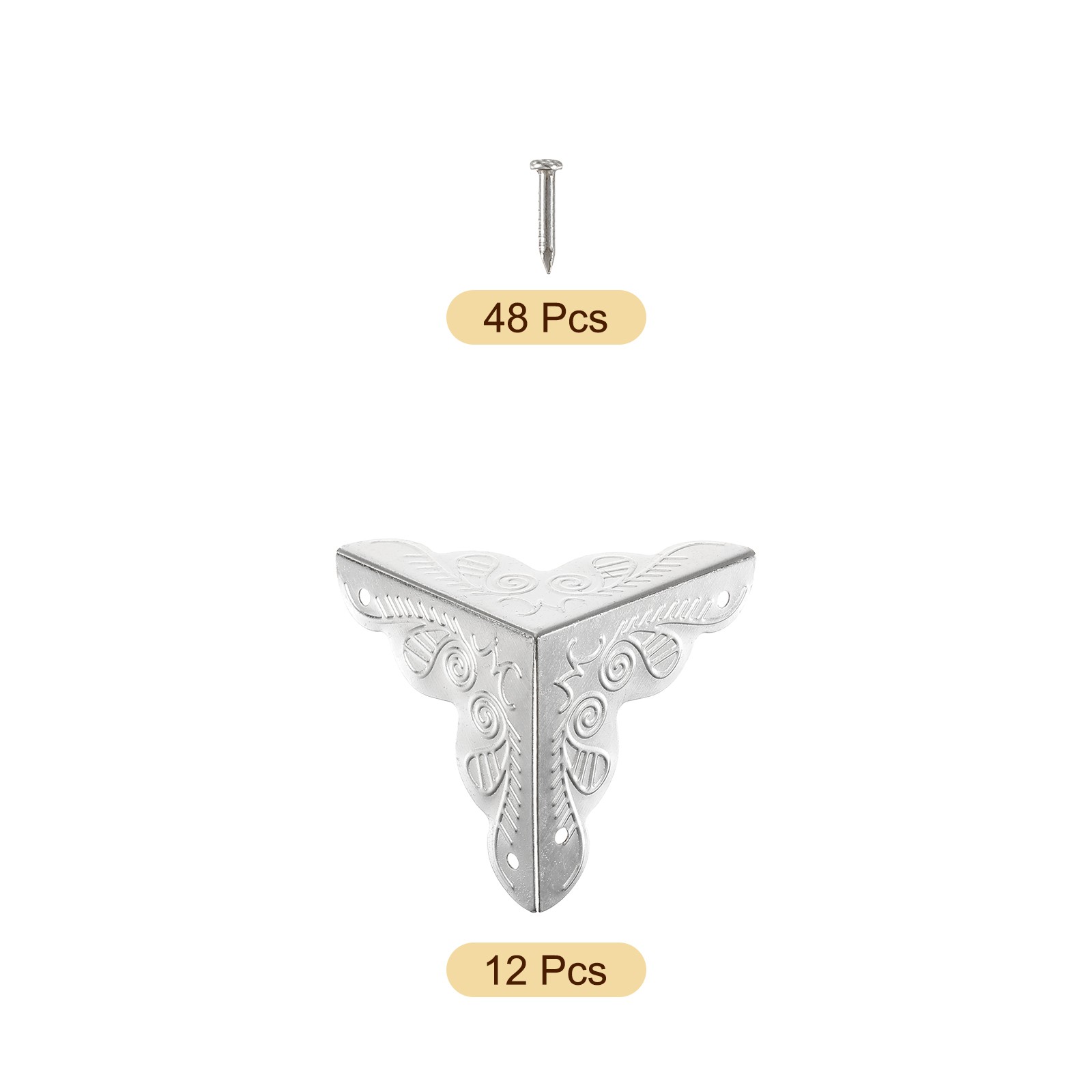 12 Pcs 35mm Decorative Box Corner Cover, Corner Protector, Silver