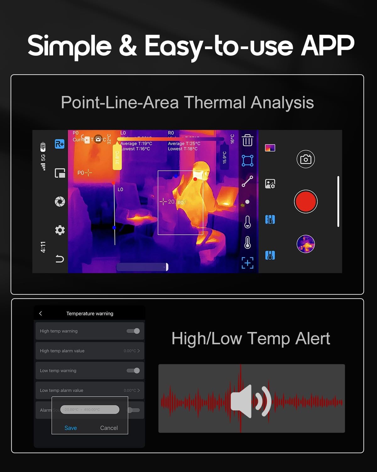 REVASRI Thermal Camera for iPhone and Android, 320×240 Super IR Resolution Th…