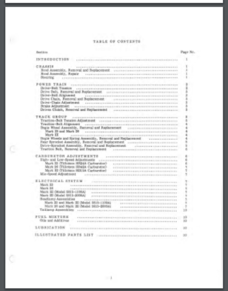 AMF MARK 23, 26, III Snowmobile Service & parts Manual 34 pages 1969