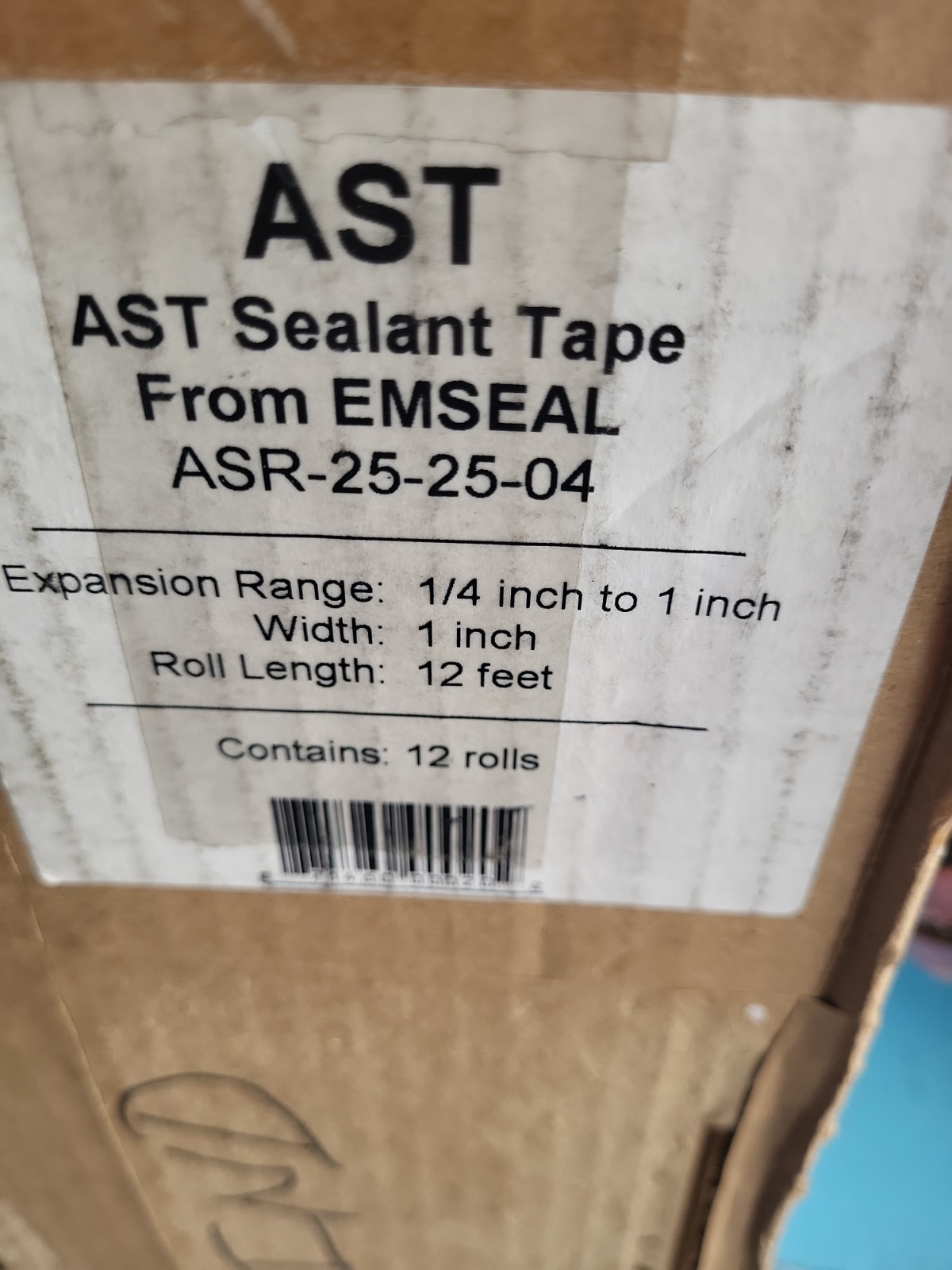 AST Sealant Tape Self expanding, asphalt infused all season protection 1/4 To 1