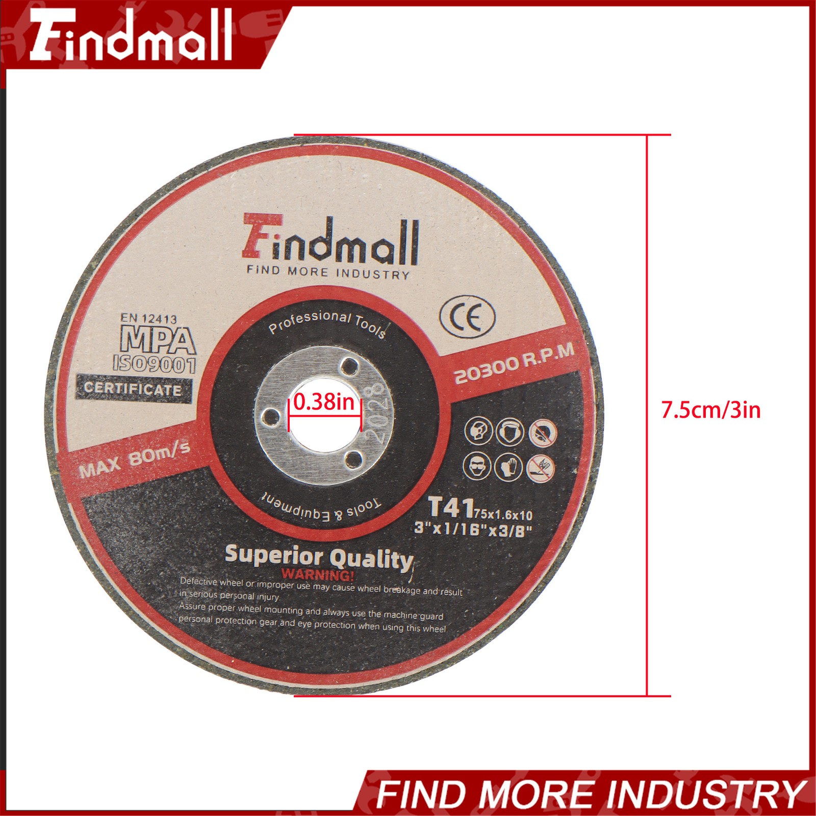Findmall 50 Pack Cut Off Wheels 3″ x 1/16″ x 3/8″ Cutting Discs for Die Grinders