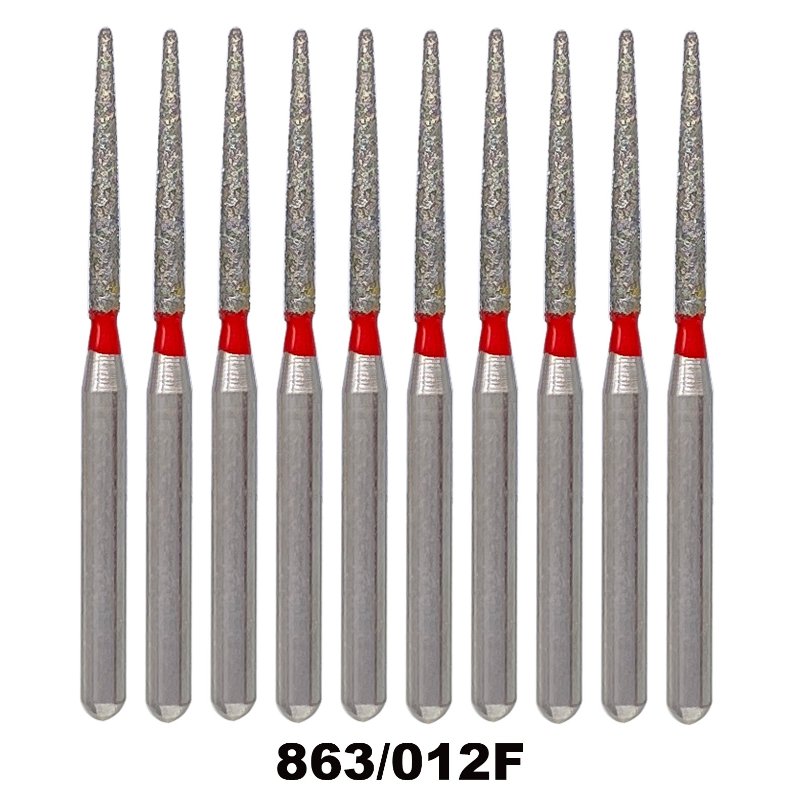 Dental Diamond Burs FG Flame Diamond Bur Fine Grit Red 863/012F High Speed
