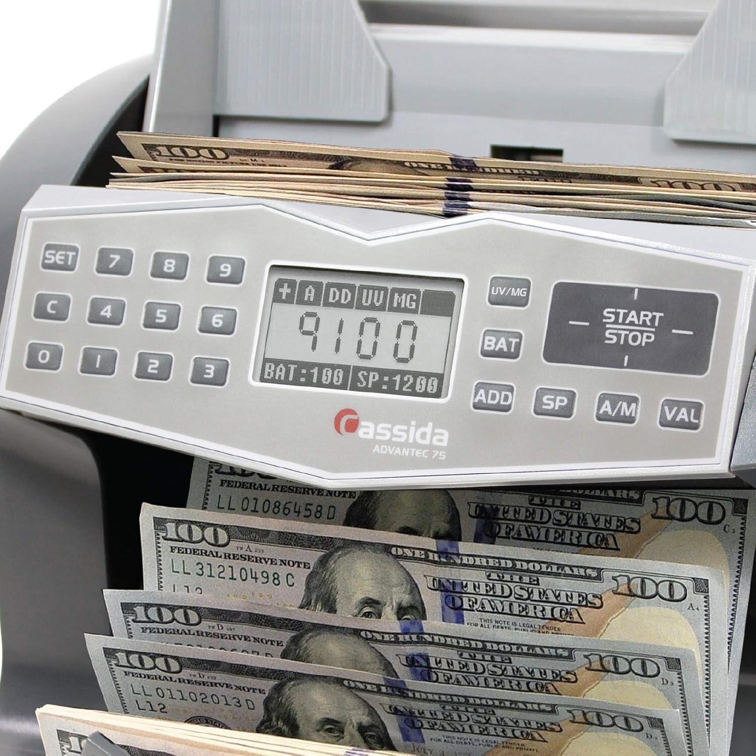 Cassida Advantec 75UM Heavy Duty Bill Counter, 4 Speeds, Ultraviolet and Magneti