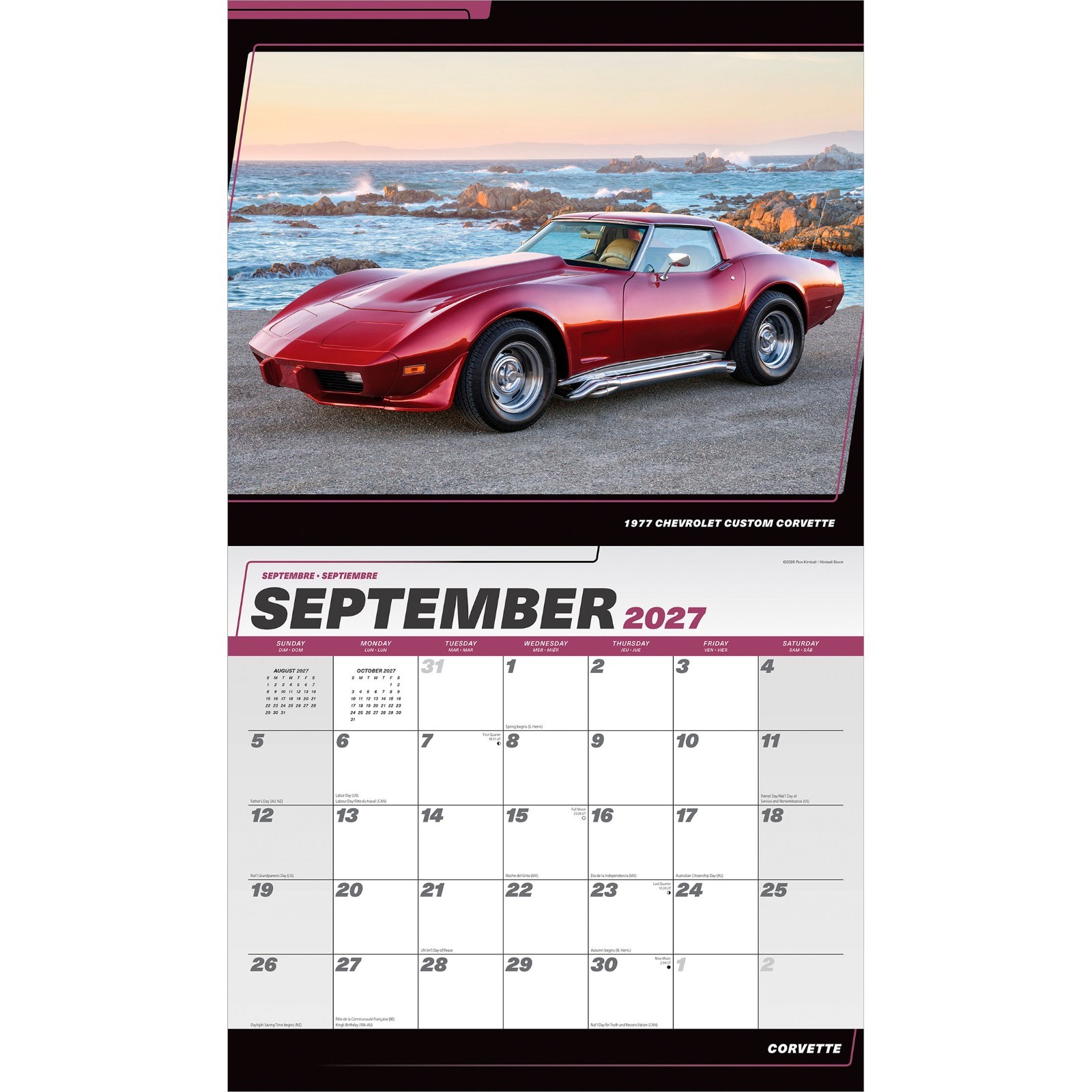 Corvette OFFICIAL | 2027 14×24″ (Hanging) Deluxe Wall Calendar