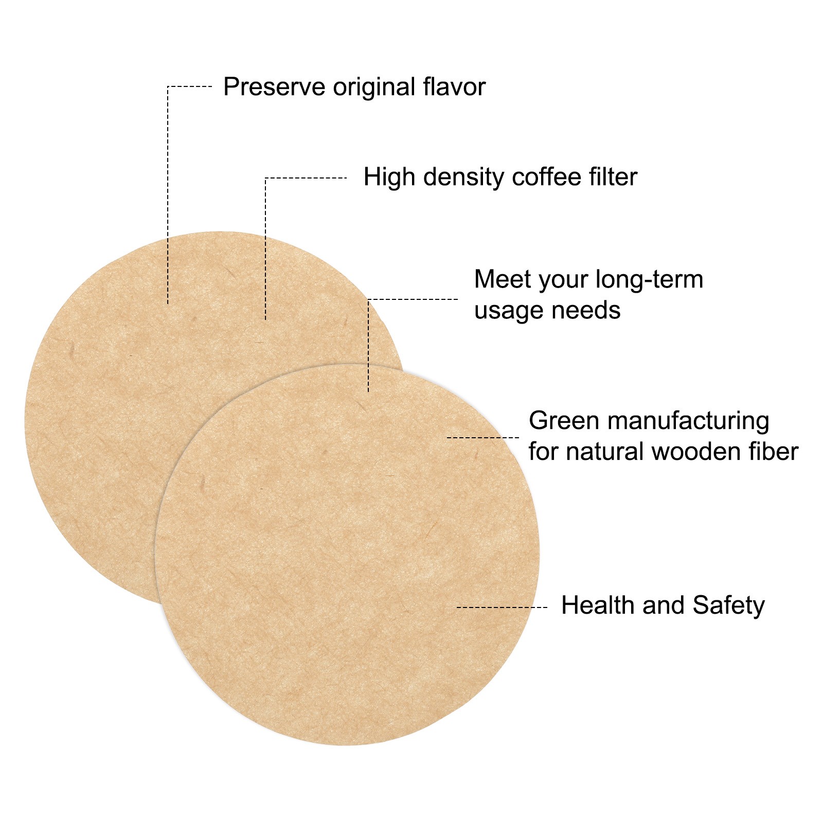 400 Count 2 inch Disposable Paper Percolator Coffee Filters Wood Fiber Brown